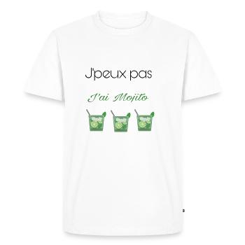 Je peux pas j'ai Mojito - T-shirt Premium bio Homme - blanc - Devant - Nico (187cm)