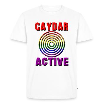gaydar active lgbt gay lesbienne lgbt + cadeau - T-shirt Premium bio Homme - blanc - Devant - Nico (187cm)