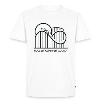 Roller Coaster Addict - Roller Coaster Fan - Men's Premium Organic T-Shirt - white - Front - Nico (187cm)