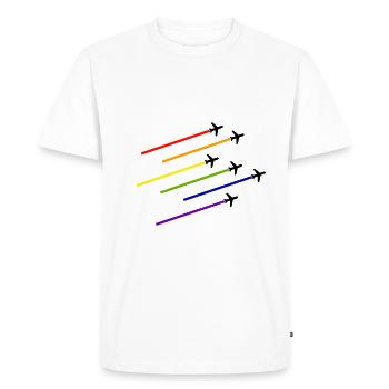 LGBT Cabin Crew Aviation CSDGay Pride - T-shirt Premium bio Homme - blanc - Devant - Nico (187cm)