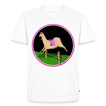 Lama qui dort - T-shirt Premium bio Homme - blanc - Devant - Nico (187cm)