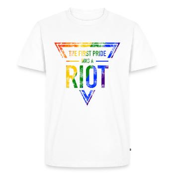 First Pride était une émeute LGBT Stonewall CSD Gay - T-shirt Premium bio Homme - blanc - Devant - Nico (187cm)