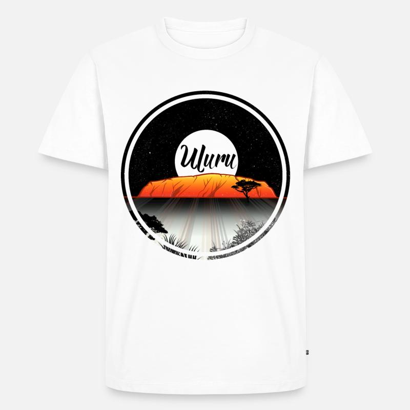 Uluru Ayers rock - Männer Premium Bio T-Shirt - Weiß