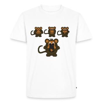 Singes drôles - T-shirt Premium bio Homme - blanc - Devant - Nico (187cm)