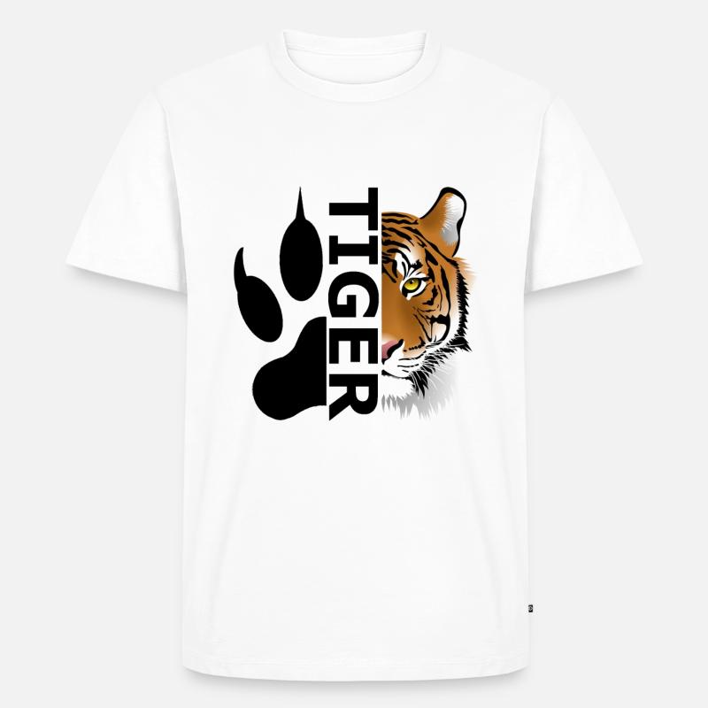 Tiger - Männer Premium Bio T-Shirt - Weiß
