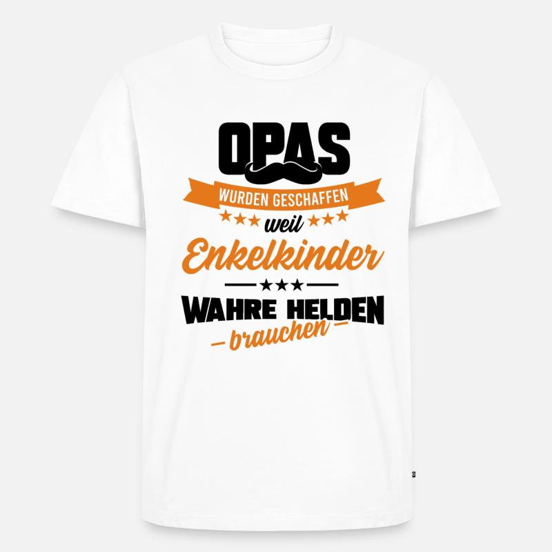 OPA HELD, GESCHENK - Männer Premium Bio T-Shirt - Weiß
