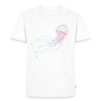 Méduse - Shirt Ocean animaux de mer Cadeau - T-shirt Premium bio Homme - blanc - Devant - Nico (187cm)