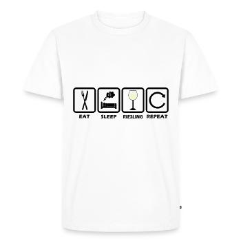 Riesling Wine T Shirt - Mangez Sommeil Répétez - T-shirt Premium bio Homme - blanc - Devant - Nico (187cm)
