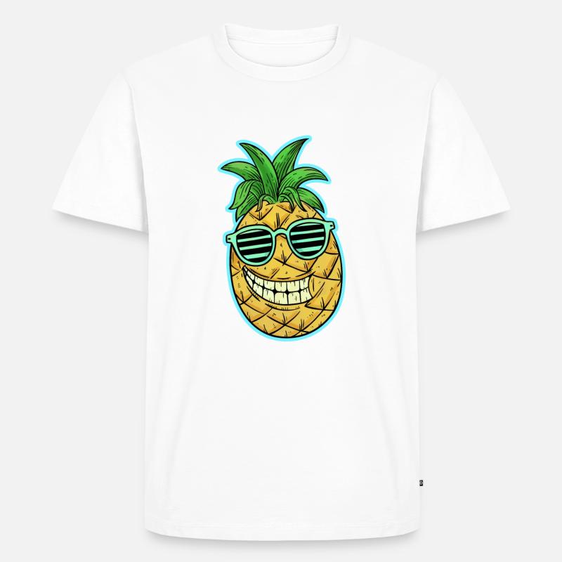 Ananas - Männer Premium Bio T-Shirt - Weiß