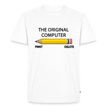 La chemise originale de PC de copie d'impression d'ordinateur - T-shirt Premium bio Homme - blanc - Devant - Nico (187cm)