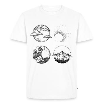 Éléments Dessin Desing Print Elements - T-shirt Premium bio Homme - blanc - Devant - Nico (187cm)