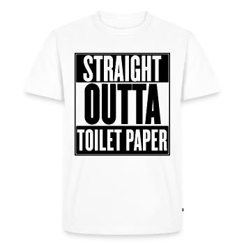 Chemises de papier hygiénique Straight Outta TP pénurie - T-shirt Premium bio Homme - blanc - Devant - Nico (187cm)