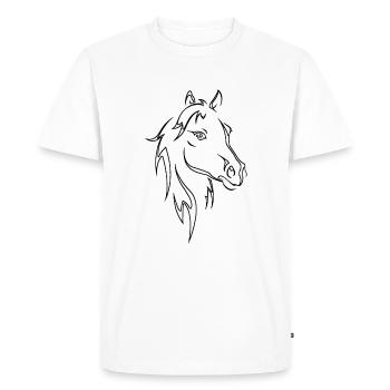Horse head - Men's Premium Organic T-Shirt - white - Front - Nico (187cm)