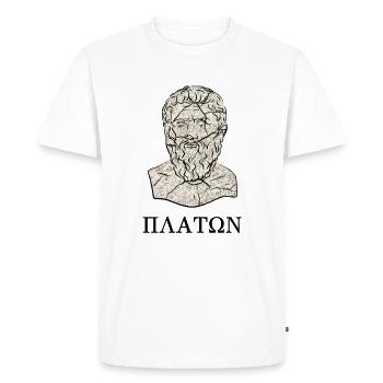 Plato - Men's Premium Organic T-Shirt - white - Front - Nico (187cm)