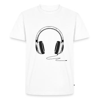 Music Headphones drown écouteurs de musique peints - T-shirt Premium bio Homme - blanc - Devant - Nico (187cm)