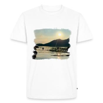 Lever du soleil et Tegernsee - T-shirt Premium bio Homme - blanc - Devant - Nico (187cm)