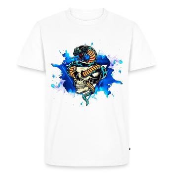 Snake Snake Cobra Skull - Men's Premium Organic T-Shirt - white - Front - Nico (187cm)