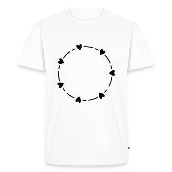 Coeur symbole cercle amour cadeau - T-shirt Premium bio Homme - blanc - Devant - Nico (187cm)
