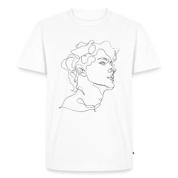 Line drawing - one line drawing - Men's Premium Organic T-Shirt - white - Front - Nico (187cm)