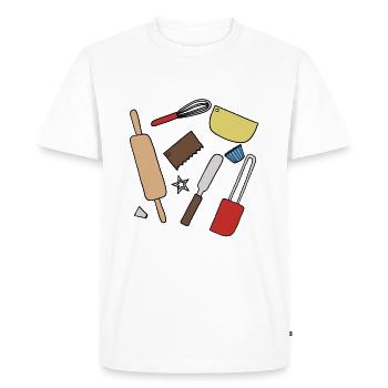 Confiseur Baker Bake Cake Cafe Confectioner - T-shirt Premium bio Homme - blanc - Devant - Nico (187cm)