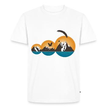 Parapente Parapente Montagnes Vintage - T-shirt Premium bio Homme - blanc - Devant - Nico (187cm)