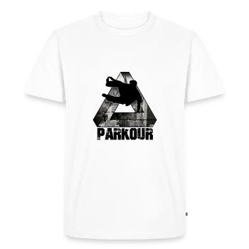 Parkour triangle impossiblecity style - Men's Premium Organic T-Shirt - white - Front - Nico (187cm)