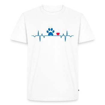 pet pets paws heartbeat heartbeat - Men's Premium Organic T-Shirt - white - Front - Nico (187cm)