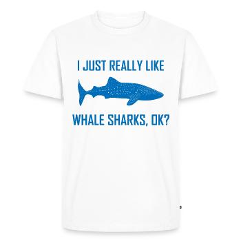requin requin requin requin grand requins sharks mer océan - T-shirt Premium bio Homme - blanc - Devant - Nico (187cm)
