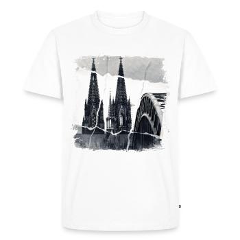 Cologne Germany Cologne Cathedral Cologne City Skyline - Men's Premium Organic T-Shirt - white - Front - Nico (187cm)