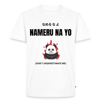 Nameru Na Yo Anime Manga Kanji Japonais - T-shirt Premium bio Homme - blanc - Devant - Nico (187cm)