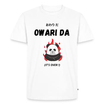 Owari Da Kanji Japonais Anime Combat - T-shirt Premium bio Homme - blanc - Devant - Nico (187cm)