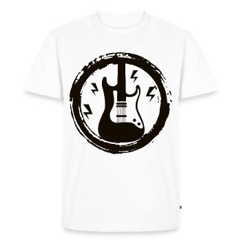 Guitare - Guitar - Vintage Rock - Hardrock - T-shirt Premium bio Homme - blanc - Devant - Nico (187cm)
