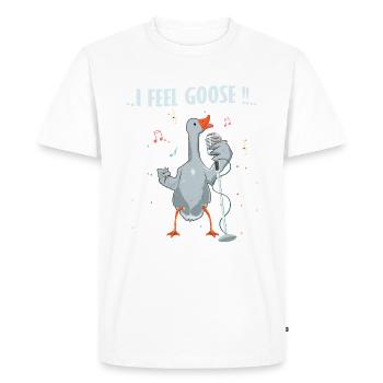 i feel goose i love goose goose fly bird - Men's Premium Organic T-Shirt - white - Front - Nico (187cm)