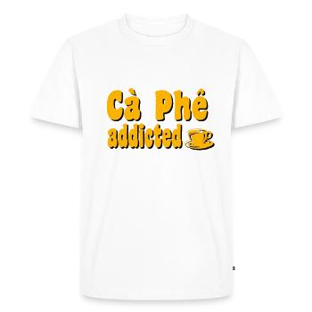 ca phe addicted - T-shirt Premium bio Homme - blanc - Devant - Nico (187cm)
