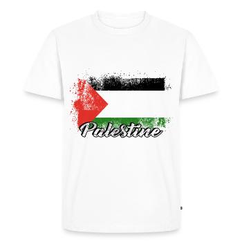 Palestine - T-shirt Premium bio Homme - blanc - Devant - Nico (187cm)