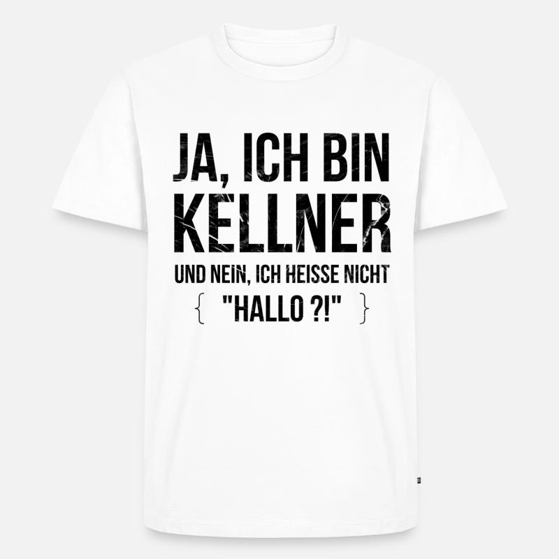 Kellner - Männer Premium Bio T-Shirt - Weiß
