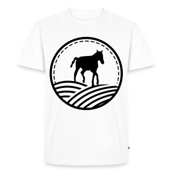 Sport équestre Liberté Poulain Ross - T-shirt Premium bio Homme - blanc - Devant - Nico (187cm)