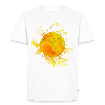 Soleil avec éclaboussures de peinture - T-shirt Premium bio Homme - blanc - Devant - Nico (187cm)