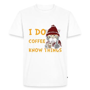 Citation de café C’est ce que je fais Je bois du café - T-shirt Premium bio Homme - blanc - Devant - Nico (187cm)