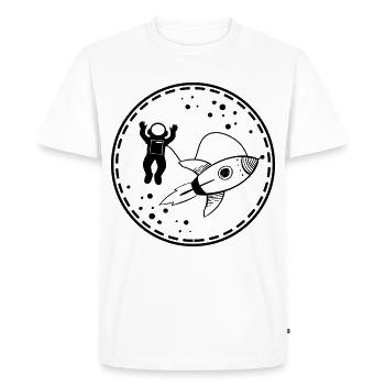 Astronaut - Rocket Space Cosmos - Men's Premium Organic T-Shirt - white - Front - Nico (187cm)