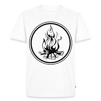 Camping Campfire - Tent Holiday Freedom Nature - Men's Premium Organic T-Shirt - white - Front - Nico (187cm)