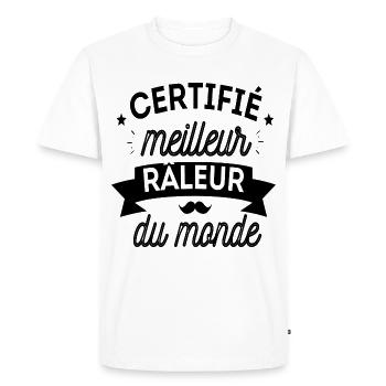 Tee shirt raleur meilleur râleur humour cadeau - T-shirt Premium bio Homme - blanc - Devant - Nico (187cm)