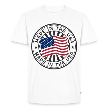 Made In U S A - T-shirt Premium bio Homme - blanc - Devant - Nico (187cm)