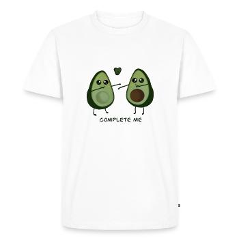 Avocat Love - Complétez-moi Vegan - T-shirt Premium bio Homme - blanc - Devant - Nico (187cm)