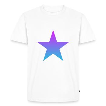 Étoile masque violet bleu star mask - T-shirt Premium bio Homme - blanc - Devant - Nico (187cm)