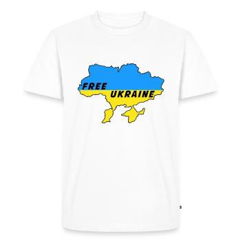 Libre Ukraine Russie Drapeau Fierté Europe de l’Est - T-shirt Premium bio Homme - blanc - Devant - Nico (187cm)