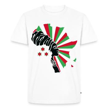 Burundi Girl Flag Afrique Carte Africaine - T-shirt Premium bio Homme - blanc - Devant - Nico (187cm)