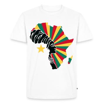 Cameroun Cameroun Drapeau Afrique Patrimoine Noir - T-shirt Premium bio Homme - blanc - Devant - Nico (187cm)