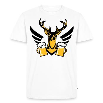 Chic Hirsch aile bière d'une chope de bière - T-shirt Premium bio Homme - blanc - Devant - Nico (187cm)