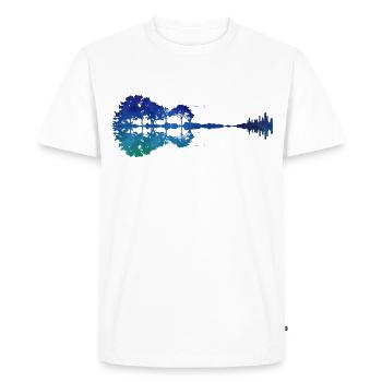Guitar Nature Reflection Shirt Band Musician Shirt - Men's Premium Organic T-Shirt - white - Front - Nico (187cm)